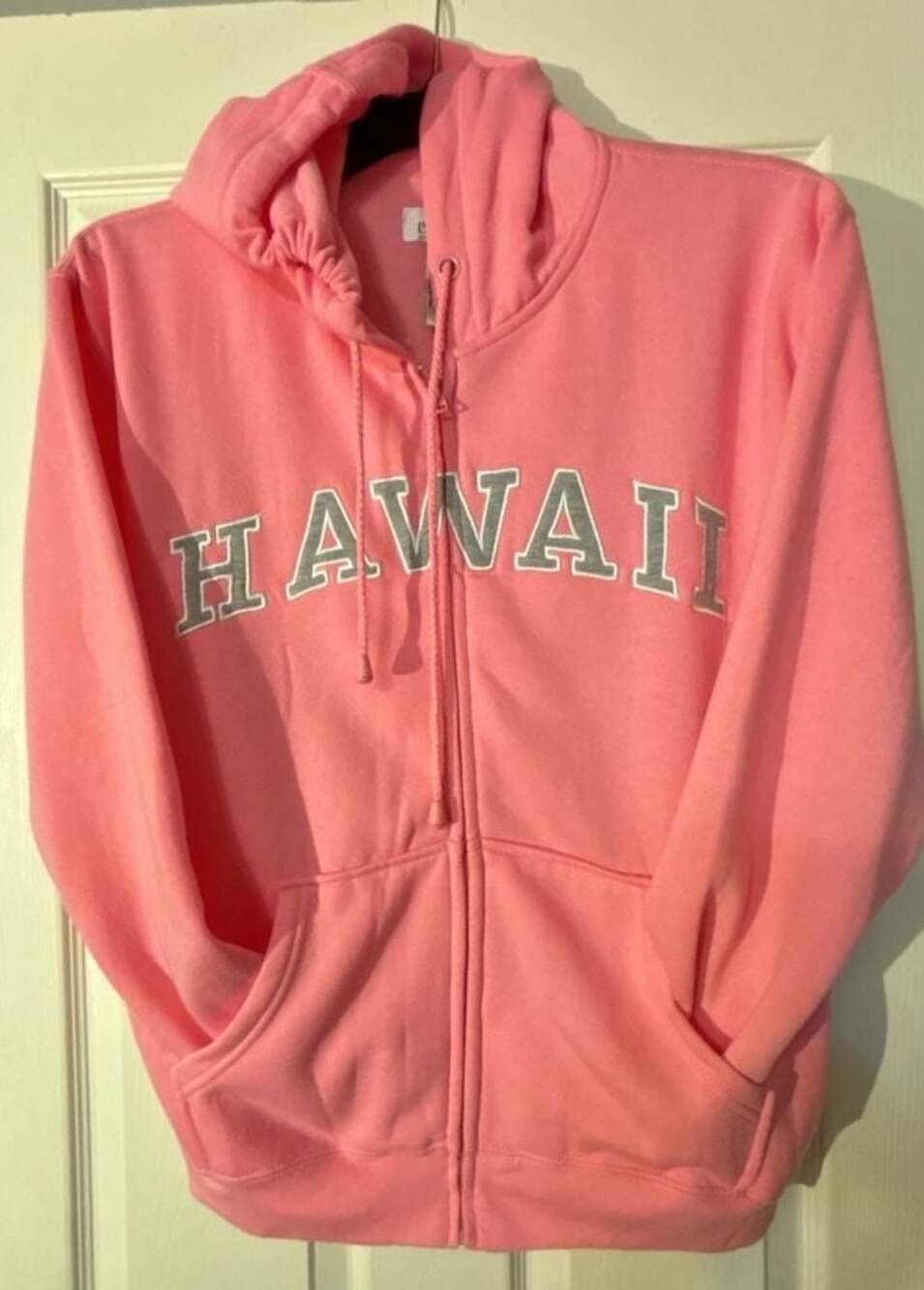 BaBa Hawaii USA Pink Zip-Up Hoodie Sweatshirt with Pockets